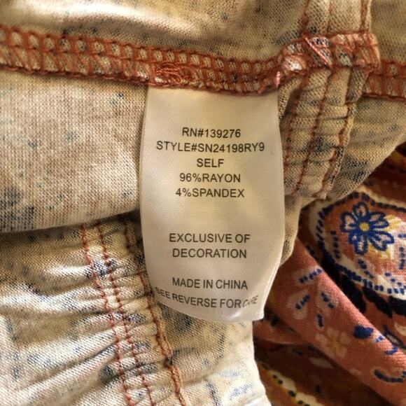 Les Serein NWT Locarno Peplum Mauve Paisley Tassel String Boho Blouse Size Large - Picture 10 of 11